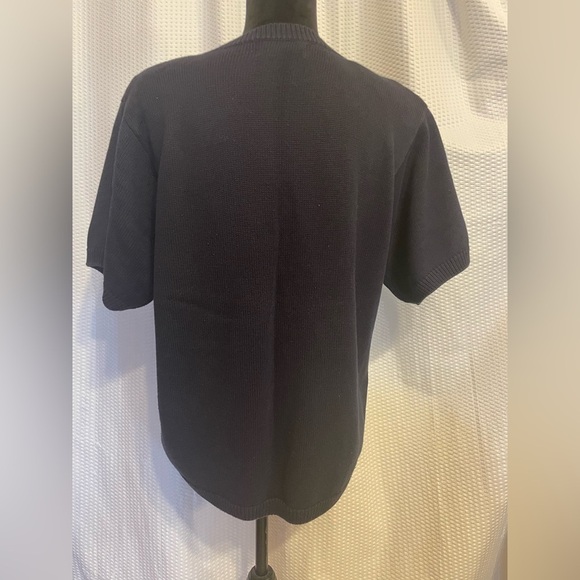 Alfred Dunner vintage blue floral embroidered short sleeve sweater size medium - Picture 3 of 6